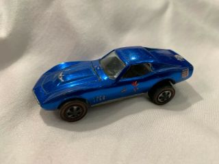 Vintage 1968 Hot Wheels Custom Corvette Redline Blue,  pin 2