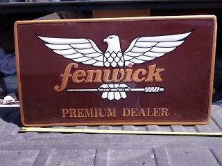 Fenwick Premium Dealer Sign Fishing Rod Equipment Store Display App 20 " X 36 "