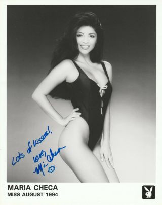 Maria Checa Playboy Playmate Signed Autographed 8x10 Swimsuit Promo 08/94