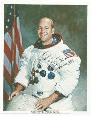 Apollo 17 Ron Evans,  Inscribed And Autographed Photo