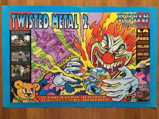 Twisted Metal 2 Ps1 Playstation 1 1996 Vintage Poster Ad Art Print Promo Rare