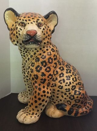 Deane Taylor Import Ceramic Leopard Statue Figure 21” Tall