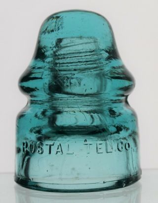 Light Blue Cd 138 W.  Brookfield 45 Cliff St.  N.  Y.  Postal Tel Co Glass Insulator
