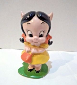 Vintage Warner Bros 1977 Petunia Pig Ceramic Figurine 5 Inches