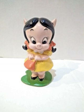 Vintage Warner Bros 1977 Petunia Pig Ceramic Figurine 5 Inches 2