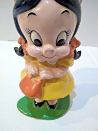 Vintage Warner Bros 1977 Petunia Pig Ceramic Figurine 5 Inches 7