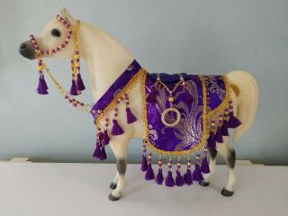 Breyer Proud Arabian Stallion,  Peter Stone Arabian Costume Purple & Gold