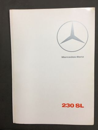 Mercedes Benz 230sl 230 Sl Brochure,  Data Sheet