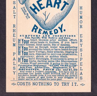 Dr Kilmers Ocean - Weed Heart Remedy 1800 ' s Blood Palsy Cure Victorian Trade Card 8