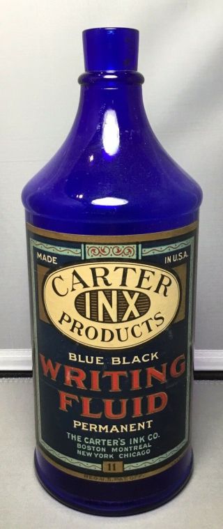 Carters Blue Black Writing Fluid - Carters Inx - Cobalt Blue Quart