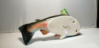 Vintage Lefton Rainbow Trout Fish Wall Pocket / Planter 7.  75 