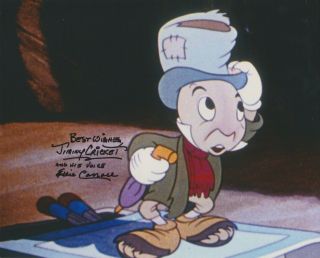 Eddie Carroll Pinocchio Jiminy Cricket Signed 8x10 Photo Disney Autographed