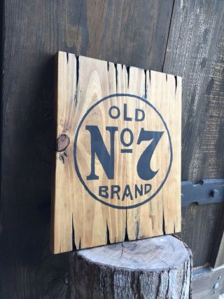 Jack Daniels Old Number 7 Wood Sign Whiskey Bar Antique Look Barrel Distillery
