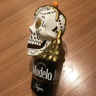 Modelo Negra Cerveza Day Of The Dead Skull Beer Tap Handle