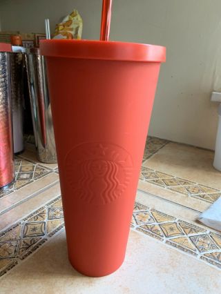 Starbucks Red Matte Acrylic 24 Fl Oz Cold Cup Tumbler
