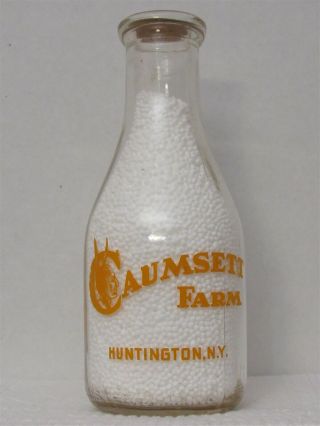 Trpq Milk Bottle Caumsett Farm Dairy Huntington Ny Guernsey Milk Indian Picture
