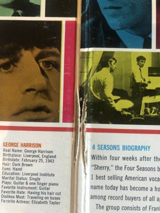 The Beatles vs The Four Seasons 1964 VJ DX 30 Mono 2 L.  P.  Gatefold No Poster 4