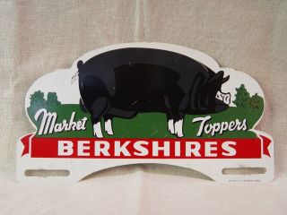 Berkshires Market Toppers Berkshire Pigs Metal Advertising License Plate Topper