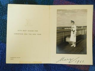 Princess Mary (princess Royal) Rare Signed Christmas Card 1960