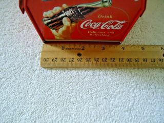 Vintage Coca Cola Tool Box Shaped Metal Lunch Box 