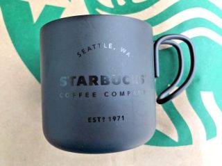 2017 Starbucks Coffee Christmas Holiday Aluminum Miniature 2 " Black Tin Cup 3 Oz
