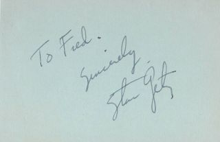 Stan Getz (jazz Great/ " The Girl From Ipanema ") Hand - Signed Album Page