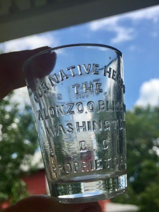 Rare Dose Shot Glass " Our Native Herbs " The Alonzo O Bliss Co.  Wash.  Dc