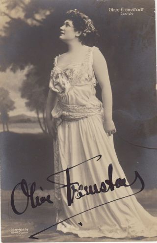 C1910 Olive Fremstad - York Metropolitan Opera - Signed Postcard