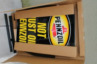 Oem Pennzoil Road Sign " Not Just Oil Pennzoil " Double Sided