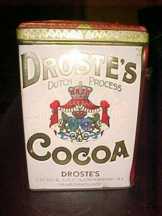 RARE Vintage Droste ' s Dutch Cocoa Tin With hinged lid - 5 pound Haarlem Holland 2