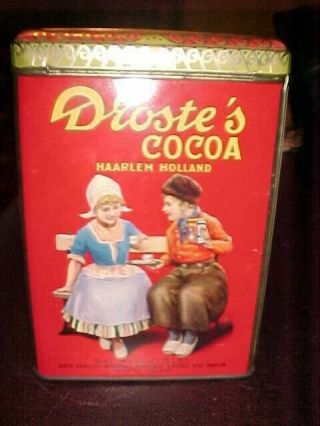 RARE Vintage Droste ' s Dutch Cocoa Tin With hinged lid - 5 pound Haarlem Holland 3