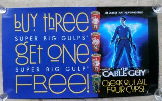 7 - 11 Store Big Gulp Machine Translite Advertising Poster Jim Carrey Cable Guy