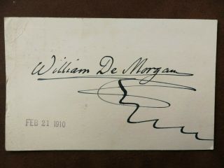 William De Morgan - English Potter - Tile Designer - Novelist - Autograph