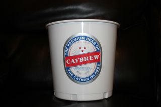 Caybrew White Plastic Ice Bucket Cayman Islands Beer