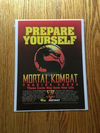 Mortal Kombat SNES Sega Genesis 1994 Vintage Game Poster Ad Print Art Cards Rare 2