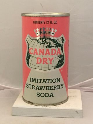 Canada Dry Imit.  Strawberry Soda Can - Bottom Opened Flat Top - Pre - Zip