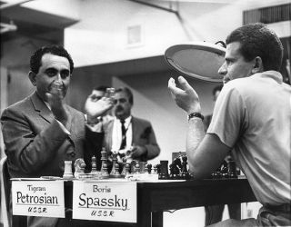 World Chess Champions Boris Spassky & Tigran Petrosian Orig Autographs 1960s 2