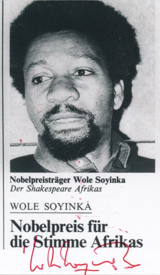 Wole Soyinka - Twice - Signed Photo Of The Nobel Prize - Winning Nigerian Writer