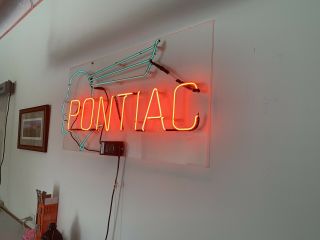 Pontiac Service Gm Indian Head Real Neon Sign