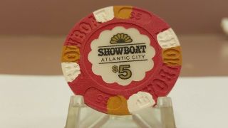 Showboat 1st Issued Rare 5.  00 Atlantic City Nj Chip.  Convention Find