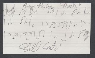 Bill Conti,  American Composer,  Signed Music Sheet,  Bars From Theme From Rocky