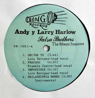 ANDY & LARRY HARLOW LP Miami Sessions SONG Rec ' 88 HOT Miami Salsa HEAR Shrink 6