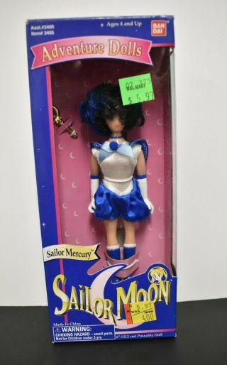 Sailor Moon Adventure Dolls Sailor Mercury 6 " Poseable Doll Bandai 1995