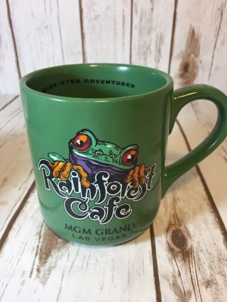Rainforest Cafe Green Cha Cha Coffee Tea Cup Mug 16 oz Oversize Tree Frog MGM 3