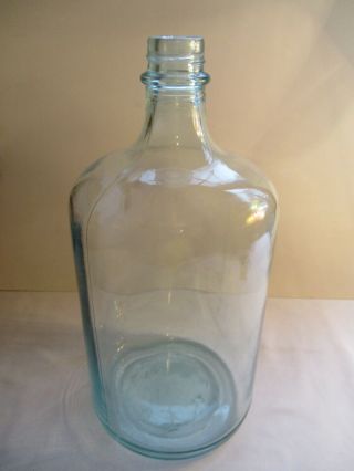 Vintage 2 Gallon Blue Glass Water Jug Manufacturing Stamp On The Bottom (d)