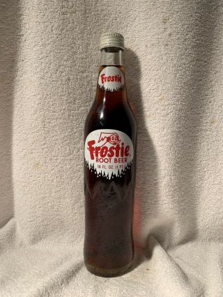 Full 16oz Frostie Root Beer Acl Screw Top Soda Bottle Hard To Find