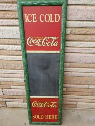 Large Coca - Cola Menu Board Chalkboard Gas Station Sign 46” X 13.  5” Repop