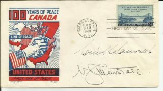 Peace Us & Canada 961 Niagara Falls,  Ny 8/2/1948 Dual Autographs Read Descript