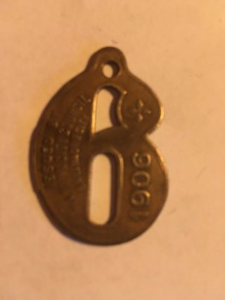 Ornate,  1906 Figural Dog Tax Tag,  Baltimore Number 386,  Brass,
