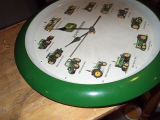 Authentic John Deere Tractor Round Clock with Sounds 12 Inches 4